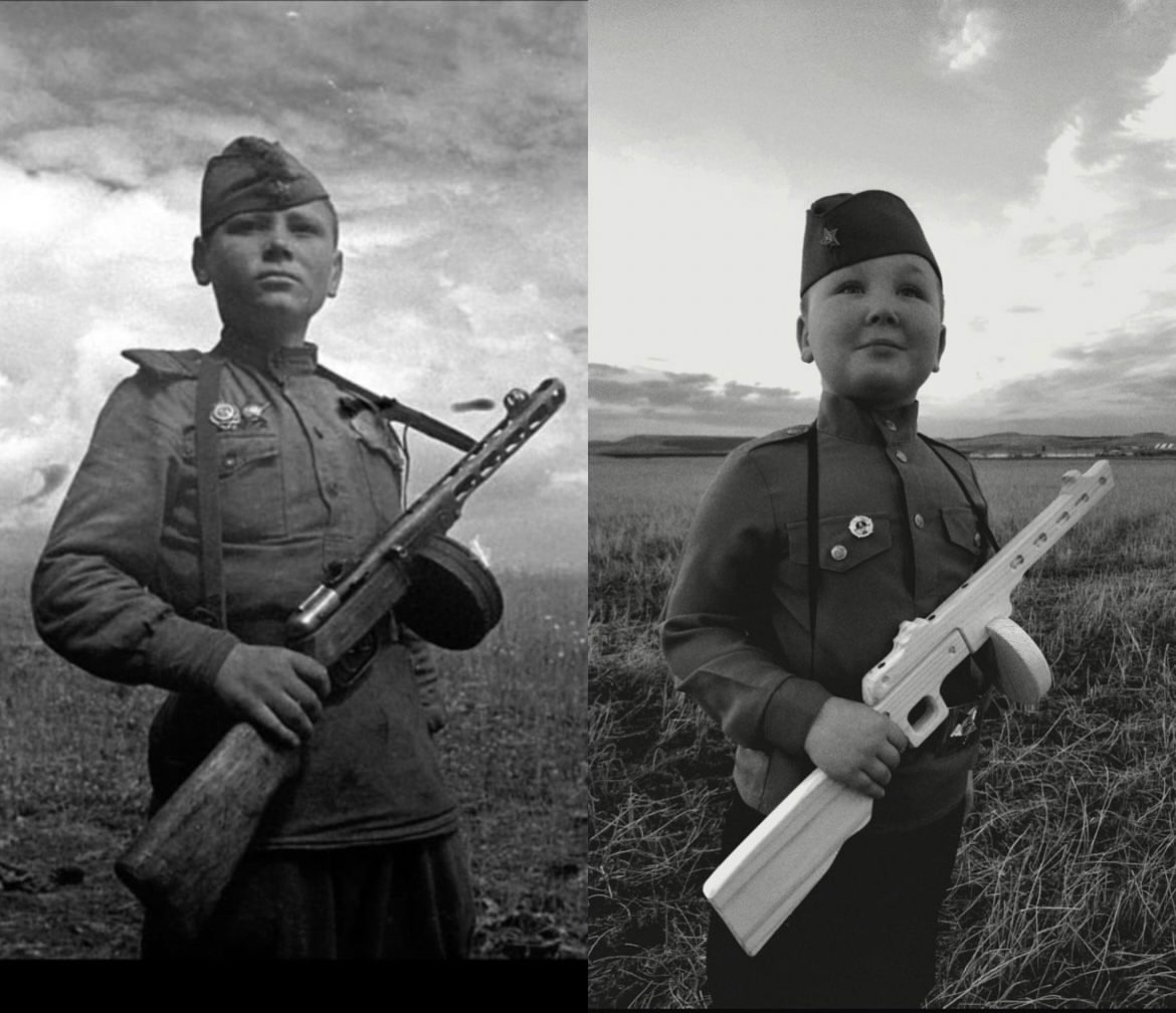 Реконструкция военных кадров.